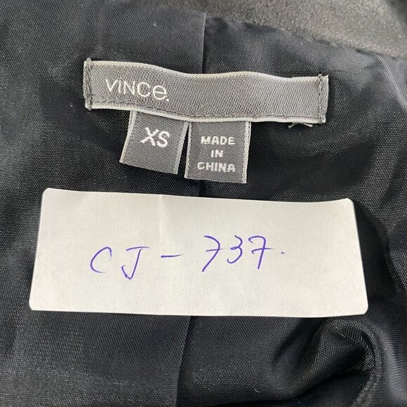 Vince Moto Vest Jacket Leather Black Solid Zip Women's XS Flawed - Picture 2 of 10